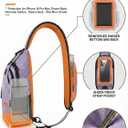 Sling Backpack for Women & Men, Crossbody Travel Bag with Water Bottle Holders, 17 Pockets, Quick-Access Phone Pocket, Hidden Security Pocket, Fits 11" Tablet, for Daily Carry, Travel, Theme Parks