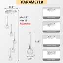 cenzoz 5-Lights Modern Pendant Lights for Kitchen Island LED Dimmable Chandelier Crystal Glam Ceiling Pendant Lighting for Dining Room Hallway Bedroom Lamp Brushed Nickel, 5 Lights Rectangular
