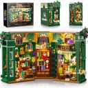 Magic Owl Station Book Nook Building Set with Lights, DIY Booknook Building Block Toy for Bookshelf Home Decor, 1239 PCS Bookend House Building Kit Gift for Adults Teens Boys Girls Ages 10+