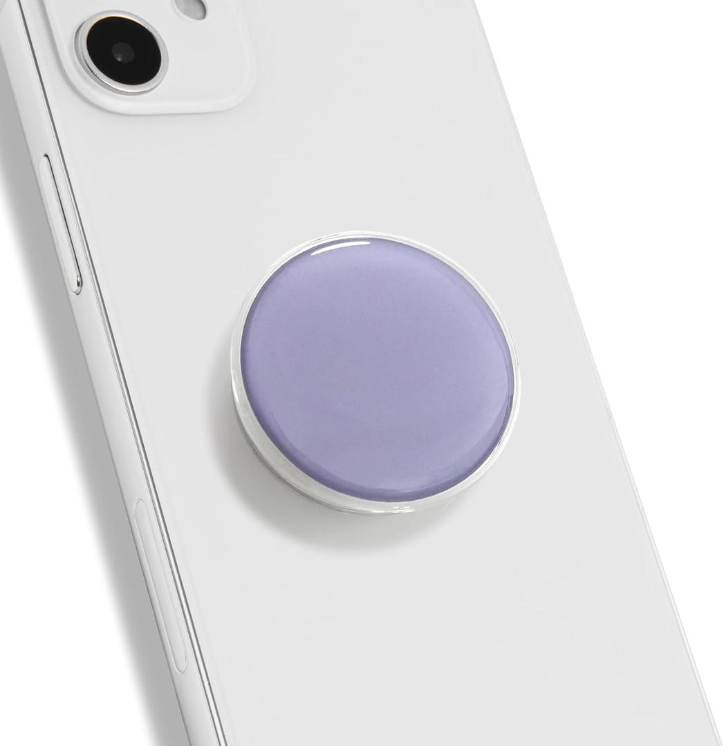OnTheGrip Cute Solid Macaron Color Round Shape Collapsible Mobile Phone Grip Stand Holder for Smartphone Tablet Cell Phone Accessory (Lavender)