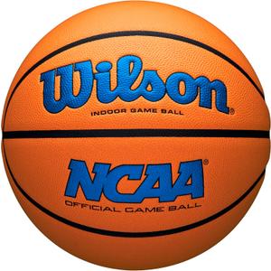 WILSON NCAA Evo NXT Official Indoor Game Basketballs - Sizes 6 and 7 (Royal/Orange)