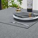 Rectangle Table Cloth Linen Farmhouse Stainproof Waterproof Washable Polyester Oblong Rectangular Fabric Table Cover for Kitchen Dining Dinner(Gray/60x84 Inch)