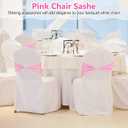 Kinlop 50 Pcs Spandex Chair Sashes Bows Chair BanB0C3V1RSWZds Slider Sashes for Covers Elastic Bands Ties Without Buckle Decorations for Wedding Party Events Ceremony Birthday(Pink)