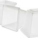 Aspen Creative 23662-64-3,Frosted Square Tapered Glass Shade For Lighting Fixture/Vanity Light/Wall Light/Pendent,Size:5-3/8"W x 5"H,Center Hole:1-5/8",Set of 3