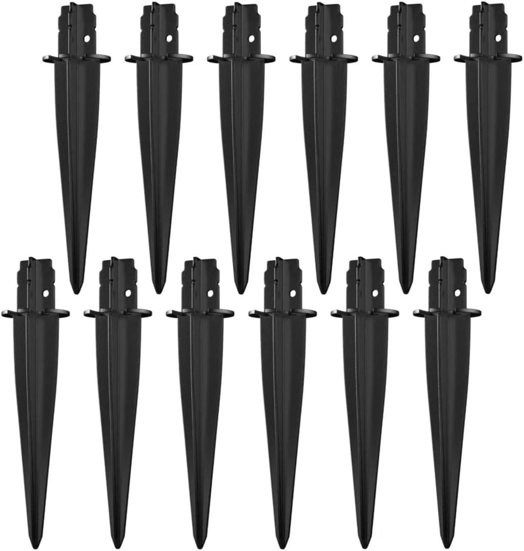 Metal Replacement Stake for Solar Lights, 0.78" Diameter x 5.3" Height, Fits Only 0.8" Diameter Solar Light Poles  Won't Work if Pole is Too Large or Small (Metal 12 Pack)