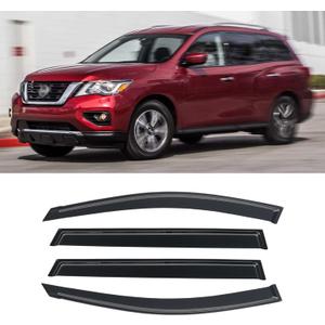 Window Rain Guards for 2013-2021 Nissan Pathfinder, Window Visor Guard Vent Wind Shade Deflector Rain Shield Protector Sun Visor for 13-21 Pathfinder 2015 2016 2017 2018 2019 2020, Outside-Mount, 4PCS