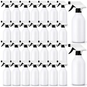 Tanlade 30 Pcs Plastic Spray Bottles 16 oz Leak Proof Squirt Bottle Refillable Empty Spray Water Mist Sprayer with Nozzles for Hair Essential Oil Cleaning Solutions Plants Pets (Black)