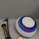 Soccer Ball Size 5 with Pump, Waterproof PU Leather - Professional Training & Official Match Ball, Includes Inflation Needle & Net Storage Bag for Outdoor & Indoor Games (Blue and white)