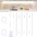 JUSJUBR Under Cabinet Lights Plug-in, 4 Pack x 12inch LED Under Cabinet Lighting, Dimmable Plug-in Light Bar for Desk, Under Kitchen Counter LED Lights with Memory Function, Cold White 6500K