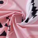 Cute Halloween Fabric Shower Curtain Aesthetic Funky Bathroom Decorations, Pink Trendy Scary Jack Pumpkins Bats Witch Hats Gothic Halloween Fall Girls Kids Shower Curtain Set with Hooks
