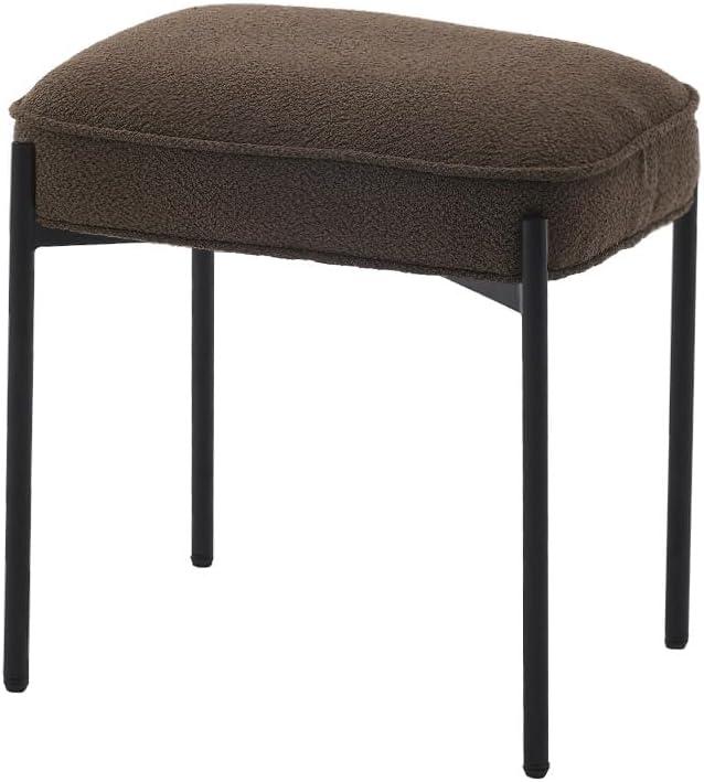 YOUNIKE Ottoman Foot Stool Small Coffee Footstools Durable Teddy Velvet Footrest with Metal X-Leg Padded Foot Rest Step Stools Extra Seating for Living Room Makeup Bedroom Entryway Office