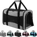 Carriers Soft-Sided Pet Carrier for Medium Large Cats Dogs 15lbs 20lbs,Ventilated Design,Portable Carry Handle,Collapsible Carrier for Kitten Puppy(X-Large,Grey&Black)