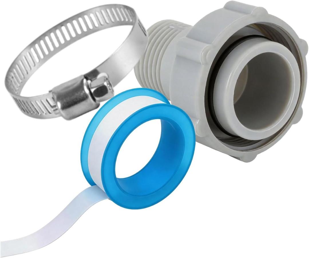 Pool Drain Hose Adapter Fits Coleman, Above Ground & Bestway Pools, ID 1.5-Inch OD 1.0-Inch With 3/4-Inch Garden Hose Thread, Drain Plug Connector Connect To The Garden Pipe