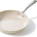 Redchef Ceramic Non Stick Egg Pans, Nonstick Frying Pan Skillet, 8 inch Cooking Pan Non Toxic with Stay Cool Handle for Induction, PTFE & PFAS & PFOA Free, Dishwasher/Oven Safe (Beige White)