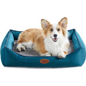 Tidore Orthopedic Dog Beds for Medium Dogs, Durable Egg Crate Foam Sofa Dog Bed wit Washable Removable Cover,Waterproof Lining,Pet Bed for Large Dogs (Peacock Blue, 31.5" L x 25.2" W x 7" Th)