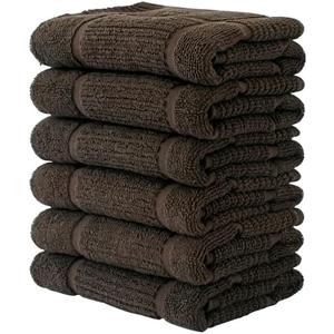 CRAFTSWORTH Kitchen Towels, 15 x 26 Inches, Pack of 4, 400 GSM, 100% Ring Spun Cotton, Beige Solid Windowpane Dish Towels Super Soft and Absorbent, Tea Towels and Bar Towels