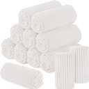 Buryeah 12 Pcs Flannel Throw Blankets Bulk Outdoor Wedding, Cream White, 50 x 60 inches