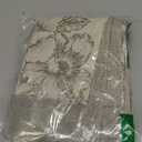 jinchan Linen Floral Valance Double Layer Kitchen Window Curtain Green Flower on Beige Valance for Living Room Cafe Farmhouse Light Filtering Rustic French Country Sage 16 Inch Rod Pocket 1 Panel