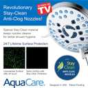 AquaCare High Pressure 8-mode Handheld Shower Head - Anti-clog Nozzles, Built-in Power Wash to Clean Tub, Tile & Pets, Extra Long 6 ft. Stainless Steel Hose, Wall & Overhead Brackets