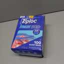 Ziploc Quart Food Storage Freezer Bags, Stand-Up Bottom, Easy to Fill, 100 Count