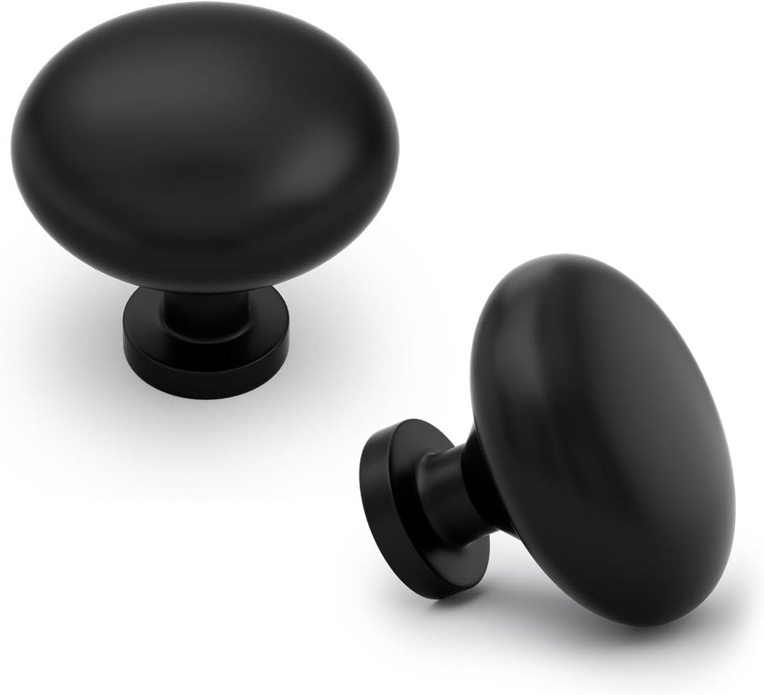 10Pack Black Cabinet Knobs Dresser Drawer Knob for Kitchen Cabinets Hardware, Single Hole