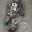 6 Pieces Natural Pinecone Ornaments for Christmas Tree Fall Mini Rustic Pine Cone Hanging Ornament Christmas Tree Decorations Small Thanksgiving Ornament with Pine Needle Berry for DIY Crafts Wedding