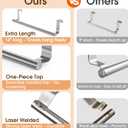 Over-Cabinet Door Towel Rack, 14-inch Extra-Wide Stainless Steel Bar for Kitchen & Bathroom Cabinets (NOT for Room Doors), Fits Cabinet/Wardrobe Doors up to 0.8", 2 Pack, Sliver