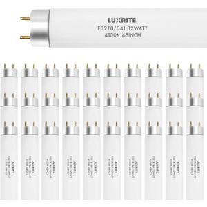 LUXRITE 30-Pack F32T8/841 32W 48 Inch T8 Fluorescent Tube Light Bulb, 4100K Cool White, 2800 Lumens, G13 Medium Bi-Pin Base, LR20732
