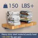 Starunder 4 Pack Floating Shelf Brackets, 8 inch Heavy Duty Industrial Shelf Bracket, Black Metal L Brackets for Shelves Support DIY(1/5 Inch Thicked)