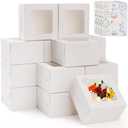 Vane Delx 30pcs Small White Cookie Boxes, 4x4x2.5 Inch Bakery Boxes with Window, Providing Gift Packaging Solutions for Mini Cakes, Desserts, Treats, Pastries, and Individual Cupcakes