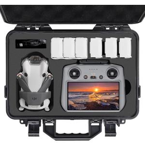 Professional Mini 4 Pro Hard Case, Waterproof Travel Carrying Case Bag for DJI Mini 4/3 Pro, with RC-N2/RC 2 Remote & Accessories