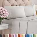 King Size 4 Piece Sheet Set  Comfy Breathable & Cooling Bed Sheets Set  Hotel Luxury Bedding for Women, Men, Kids, Teens, Boys & Girls  Deep Pockets, Soft and Wrinkle Free  OekoTex  French Grey