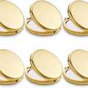 Compact Mirror, Pocket Travel Makeup Mirror for Purse, Metal Round Shell, 2-Sided 1X/2X Magnifying, Portable, Folding, Handheld, Gold, 6 Pack
