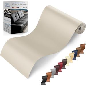 YAFLC Self Adhesive Leather Repair Tape Kit, 4"x 63" Leather Repair Patch for Furniture, Leather Repair Patch for Car seat, Sofas, Couch, Boat Seat Apricot