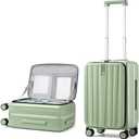 Hanke 20" Carry-On Luggage with Wheels PC Hard Shell Suitcases Top Opening Aluminum Frame Travel Luggage Suitcases for Woman Men.(Bamboo Green)