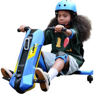Electric Go Kart for Kids Ages 6-12 - 24V Drifting Go Cart Shift - 360 Spin, Twist Grip, Stepless Speed, Max 6 MPH, 3 Adjustable Seat, Music, Drift Kart for Riders up to 132 lbs, Blue/24V