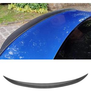 KHK Spoiler Compatible with F30, MP Style Rear Spoiler, Carbon Fiber Pattern ABS Material Rear Wing Compatible with 2013-2018 BMW 3 Series F30 Sedan / F80 M3 Sedan (Contoured Base Style)