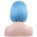 WildCos Short 12 Inches Straight Synthetic Cosplay Wig for Women (light blue)