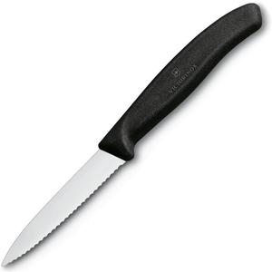 Victorinox 3.25 Inch Swiss Classic Paring Knife with Serrated Edge, Spear Point, Black