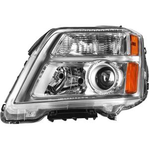 PHILTOP Headlights Assembly Compatible with 2016 2017 GMC Terrain,Chrome Housing Clear Lens Amber Reflector,Halogen Headlamps Left & Driver Side