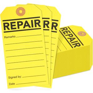 Juvale Service Tags for Equipment - 100 Pack, Yellow, 2.6 x 5.25 in - Equipment Repair Tags & Service Tickets for Machinery, Office & Warehouse