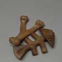 Benebone 2-pack Fishbone/Wishbone Durable Dog Chew Toys, Real Fish, Real Bacon, Made in USA, Medium