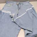 CuteCherry Bell Bottom Jeans for Women Ripped Skinny Bell Bottom Raw Hem Denim Pants M