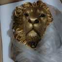 Rustic Wall Sconce, Lion Head Wall Sconce Lighting with Crystal Beaded Shade, Resin Farmhouse Decorative Wall Light Gold Finish (Large)