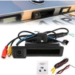 Partol HD Colorful CCD Car Rear View Backup Camera Handle Cam for Old BMW E60 E61 E70 E71 E72 E82 E88 E84 E90 E91 E92 E93 BMW 1 3 5 X5 BMW 3 Series 5 Series BMW X1 X5 X6 320i 335i