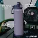 ZULU Powerfill Pro 32oz Stainless Steel Water Bottle with Quick Fill Lid, Triple Walled Vacuum Insulated Metal, Leak Proof Locking Lid, Sip and Chug, Reusable BPA Free, Amethyst