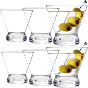 Youngever 6 Pack Plastic Martini Glasses, 10 Ounce Shatterproof Martini Cups, Stemless Martini Glasses Youngever 6 Pack Plastic Martini Glasses, 10 Ounce Shatterproof Martini Cups, Stemless Martini Glasses