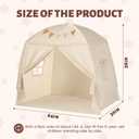 Sumbababy Large Teepee Tent for Kids: with Star Lights & Flags - Tent for Kids Indoor Kids Teepee for Boys & Girls - Playhouse Inside Canopy Bed for Playroom Gift Toys (Cream)