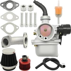 SYOWADA Carburetor Carb Air Filter Adapter Kit (Red), Replacement for Coleman Mini Bike CT100U CC100X 98cc Gasoline Engine Replacement for Massimo Mini Bike MB100