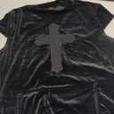 Women Gothic Dark Vampire Style Criss-Cross Cutout High Slit Bodycon Goth Dress Without Belt (Large)